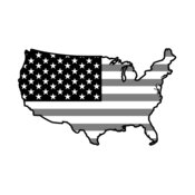 USA Map  Grey   Black 