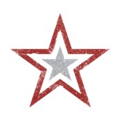 USA Star 2  Metallic Red   Silver 