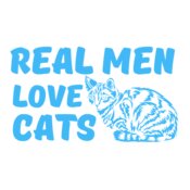 Real Men Love Cats  Carolina Blue 
