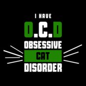 Obsessive Cat Disorder  White   Green 