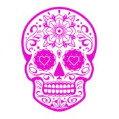 Day of the Dead Skull 1  Passion Pink 