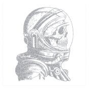 Skeleton Astronaut  Silver Metallic 