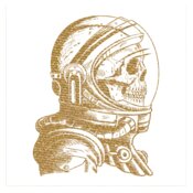 Skeleton Astronaut  metallic gold 