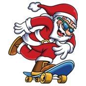 Skateboarding Santa 1