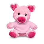 7" Plush Pig With T-Shirt