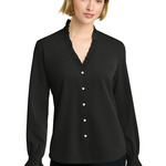 Women's Long Sleeve Ruffle Collar Blouse
