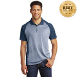 PosiCharge ® RacerMesh ® Raglan Heather Block Polo