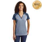 Ladies PosiCharge ® RacerMesh ® Raglan Heather Block Polo