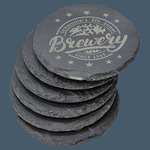 4" Round Slate Coaster Set-6 Piece