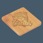 3 3/4" x 3 3/4" Bamboo Square 6-Coaster Set with Holder