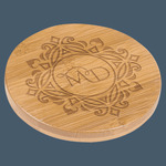 3 3/4" Bamboo Round 6-Coaster Set with Holder